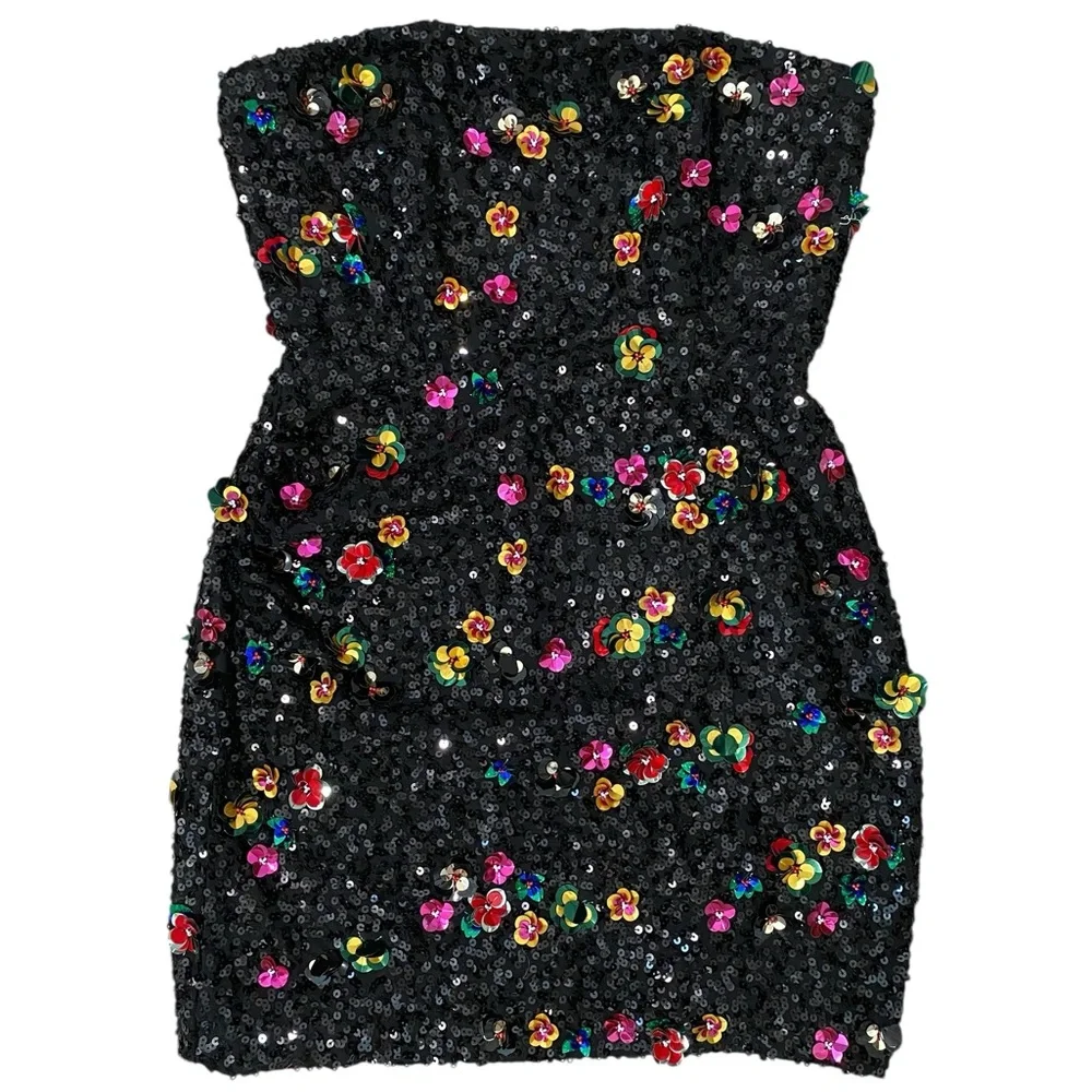 NWT Ramy Brook Anastasia Strapless Sequin Mini Dress Size 6 - Picture 5 of 8